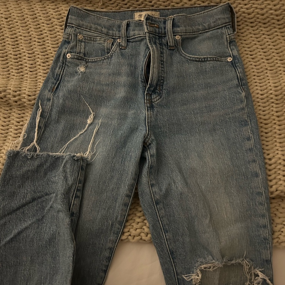 Distressed Blue Jeans